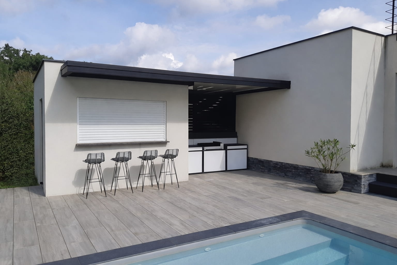 Conception et pose d�une pergola &agrave; toit plat
