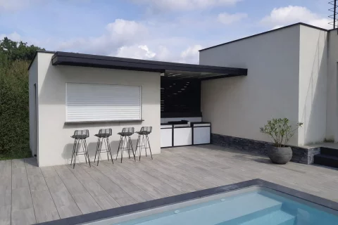 Conception et pose d�une pergola &agrave; toit plat